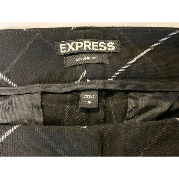 Express Women's Columnist Dress Ankle Pant  Size 10R, Black/white grid pattern - Picture 5 of 6